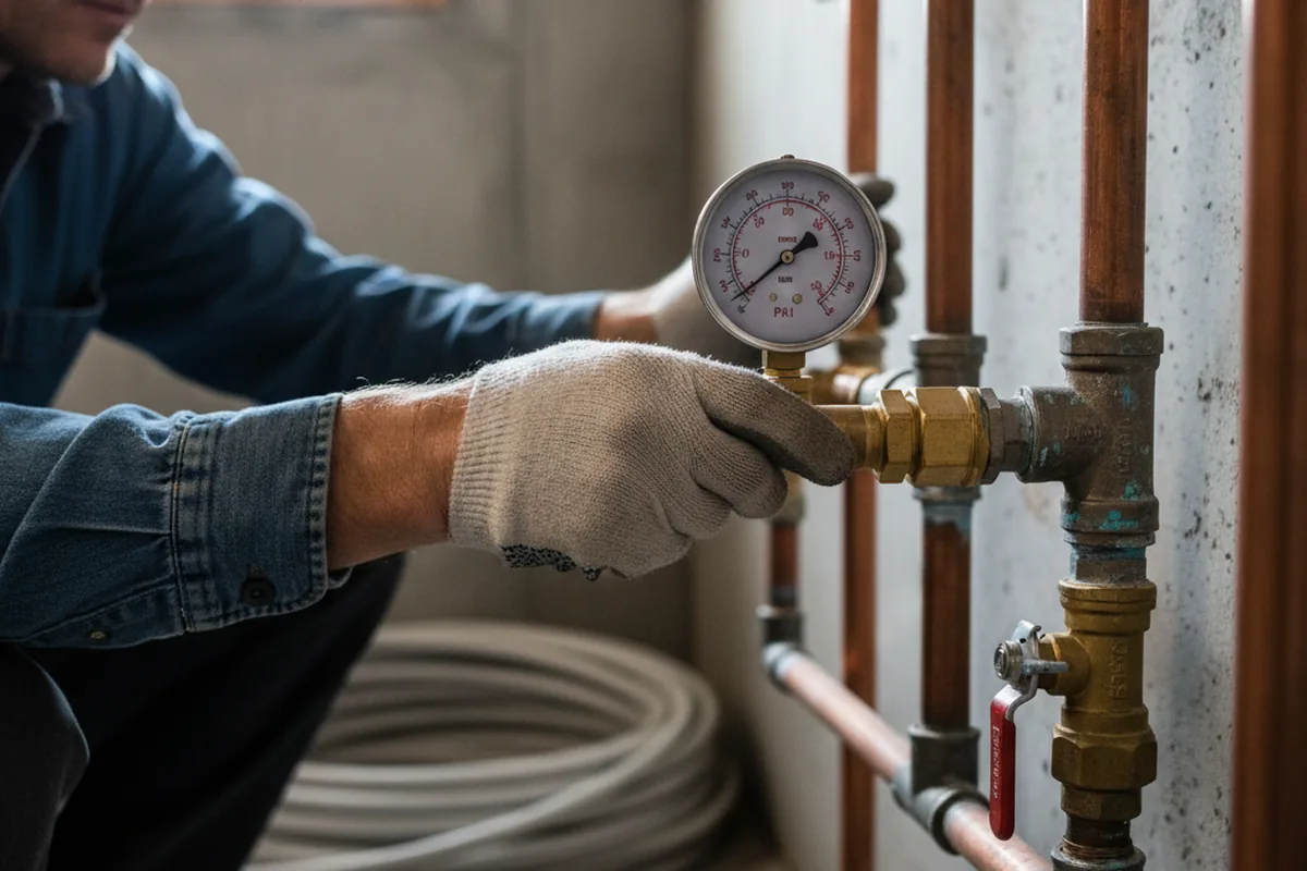 Pressure testing a repaired line during Water Line Repair in Wagener